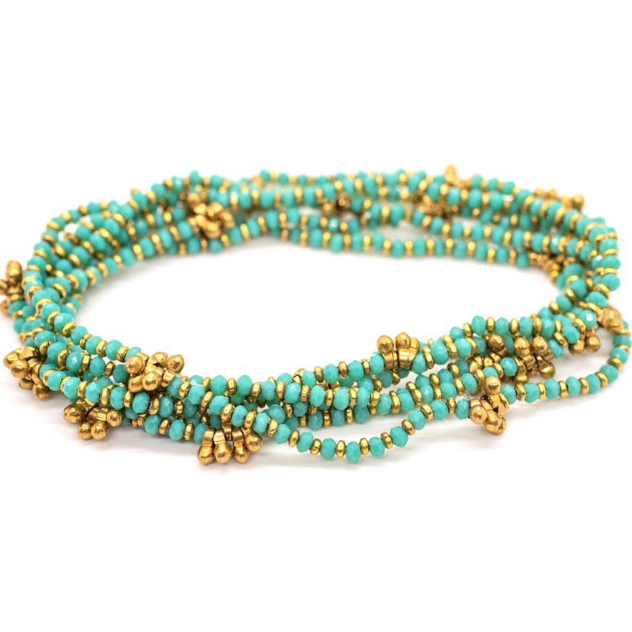 Long Beaded Droplet Necklace