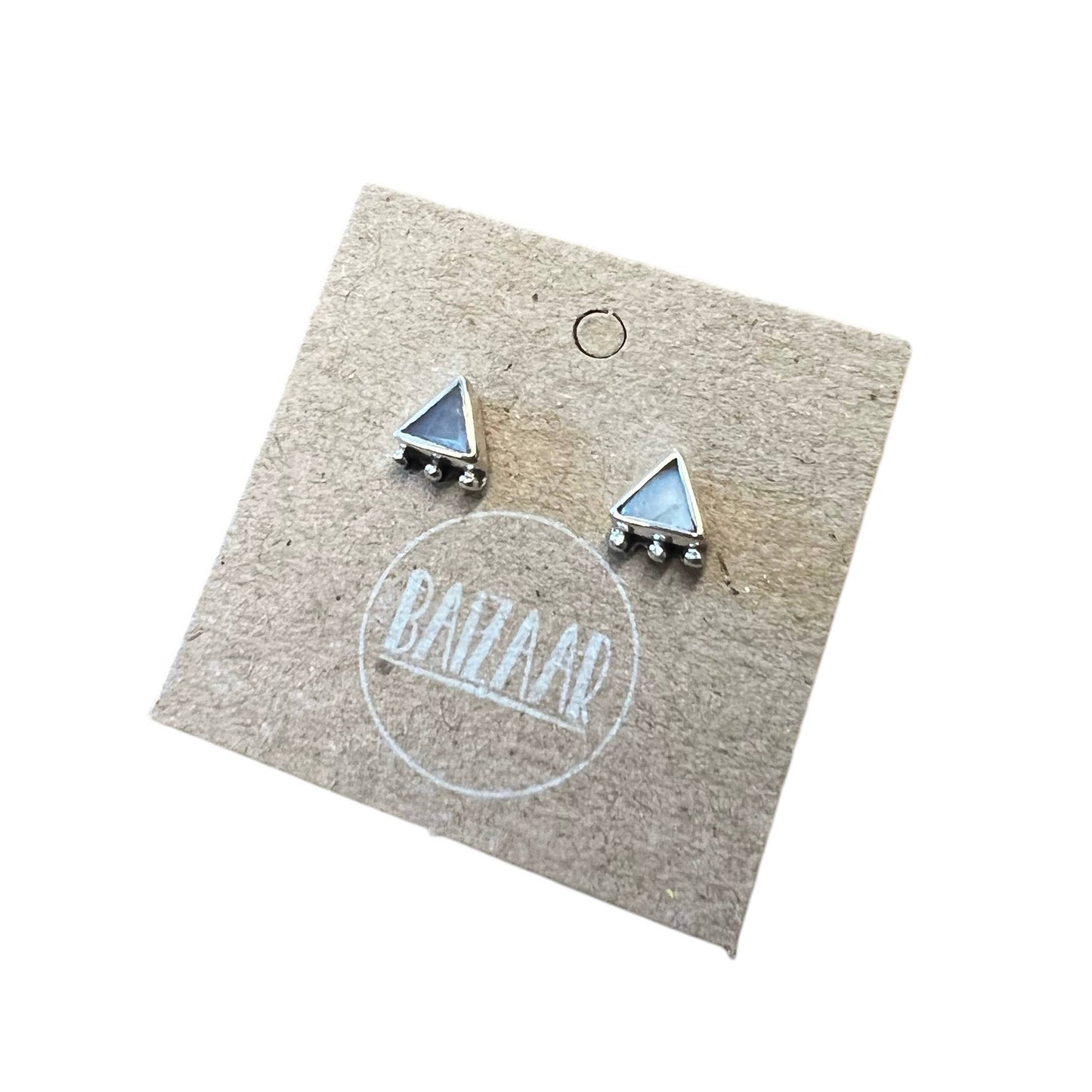 Sterling Silver Triangle Dot Stud