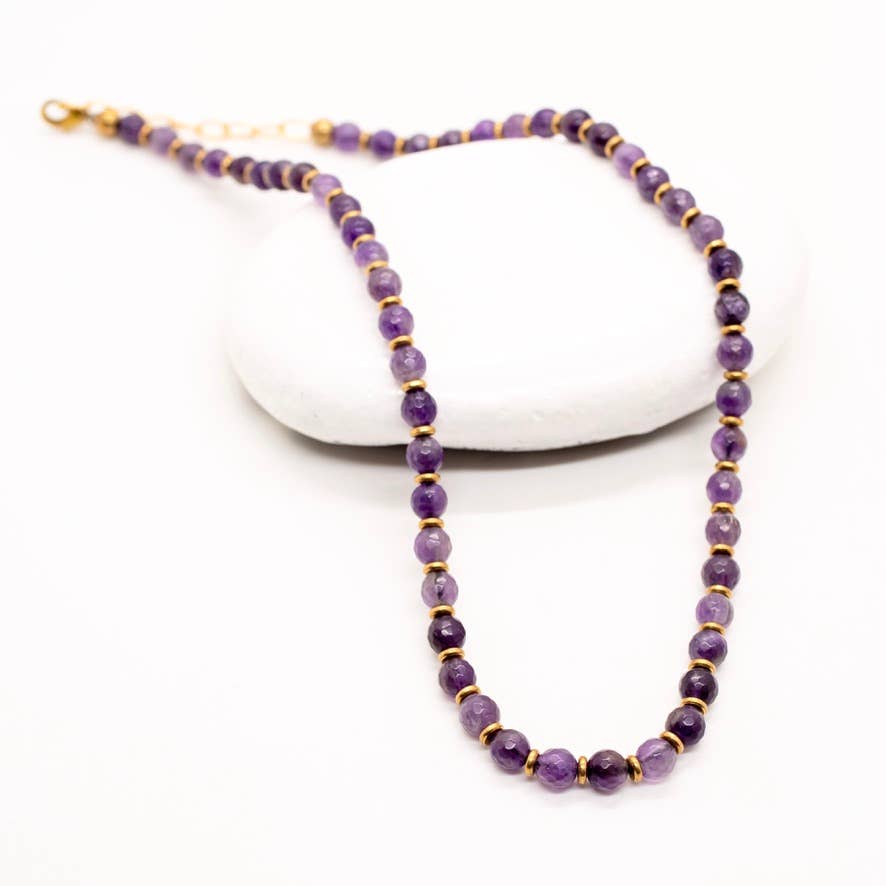 Simple Beaded 6mm Stone Necklace