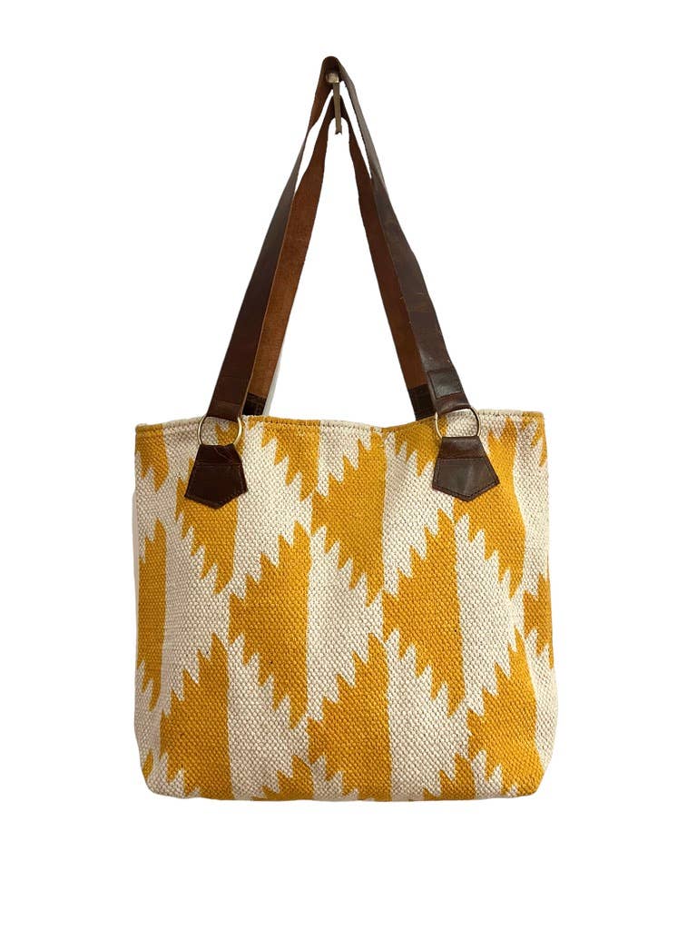 Blockprint Pyramid Shoulder Bag