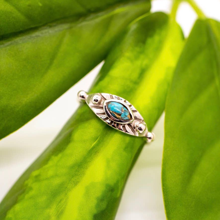 Sterling Silver Turquoise Eye Ring