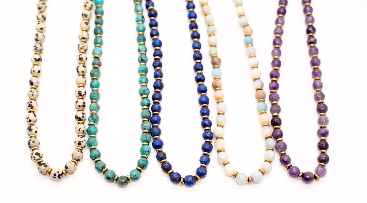 Simple Beaded 6mm Stone Necklace