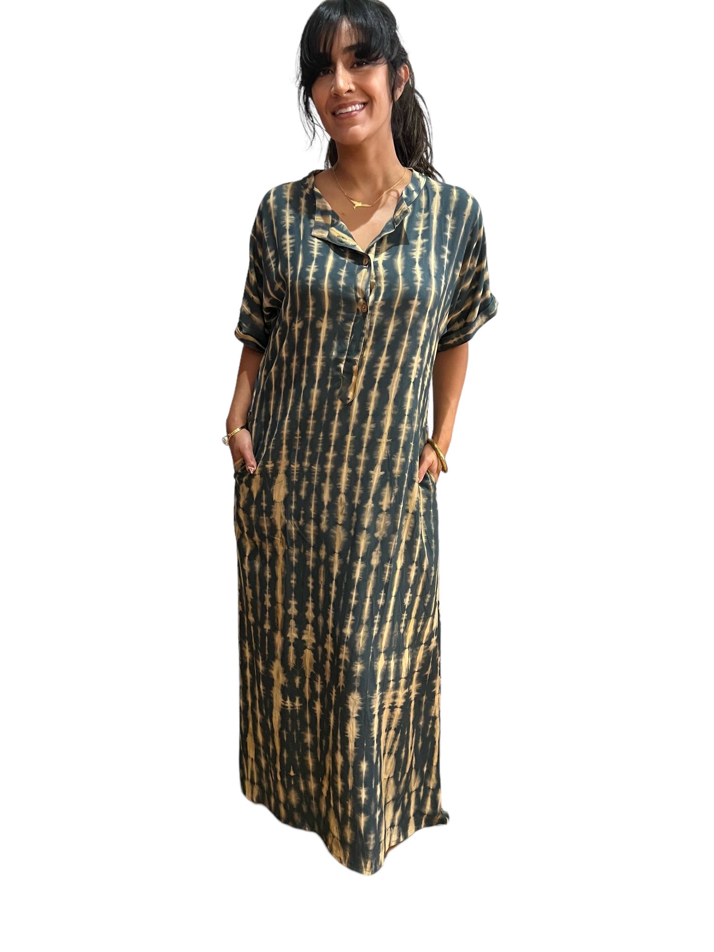 Tie Dye Button Dress
