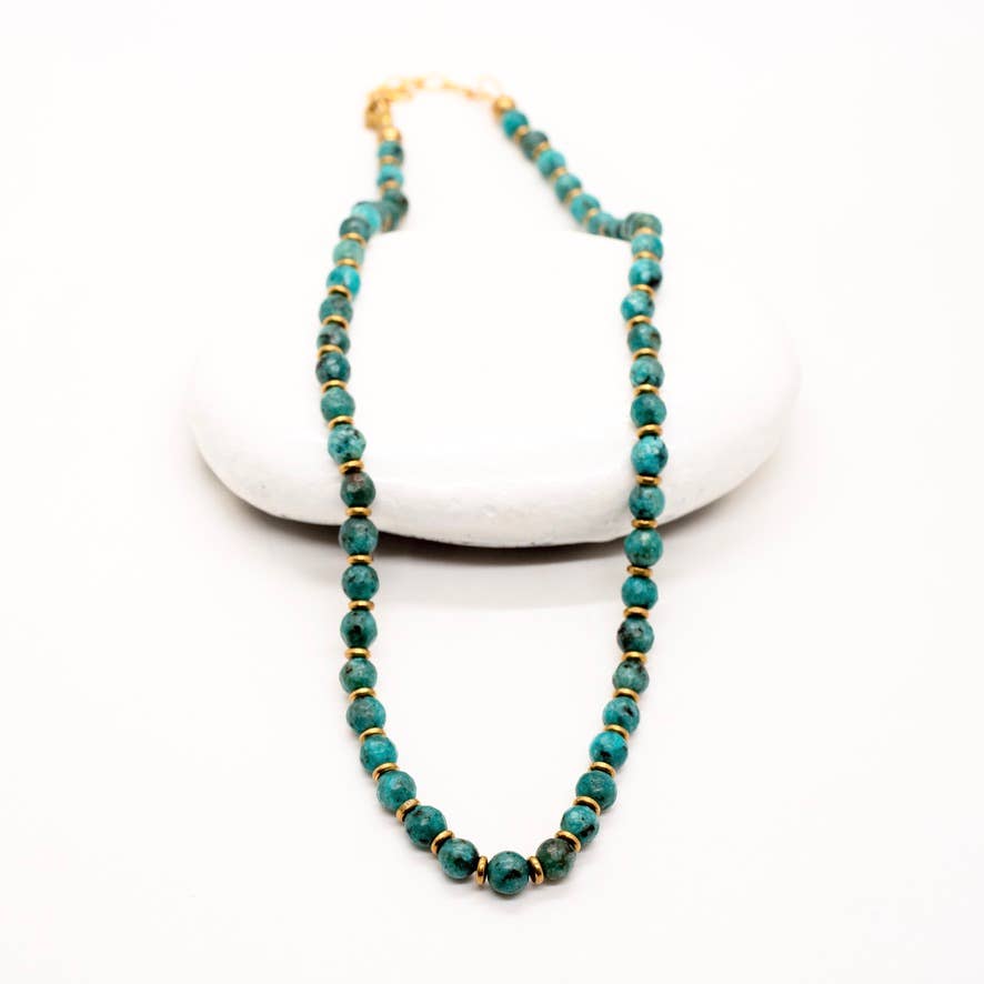 Simple Beaded 6mm Stone Necklace