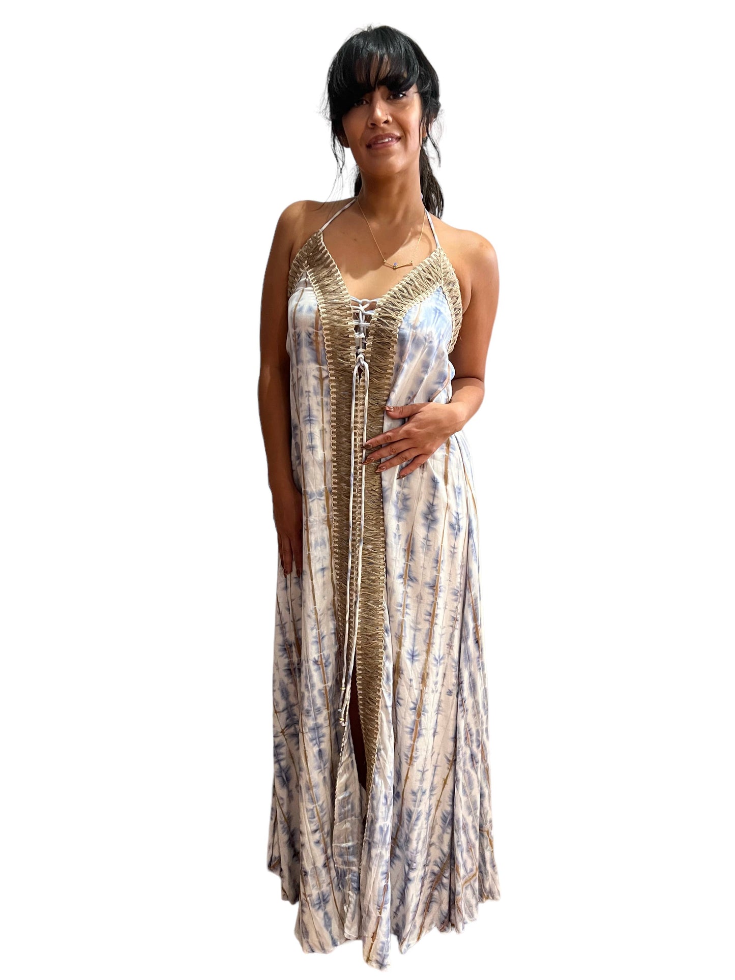 Tie Dye Lace Detail Dress