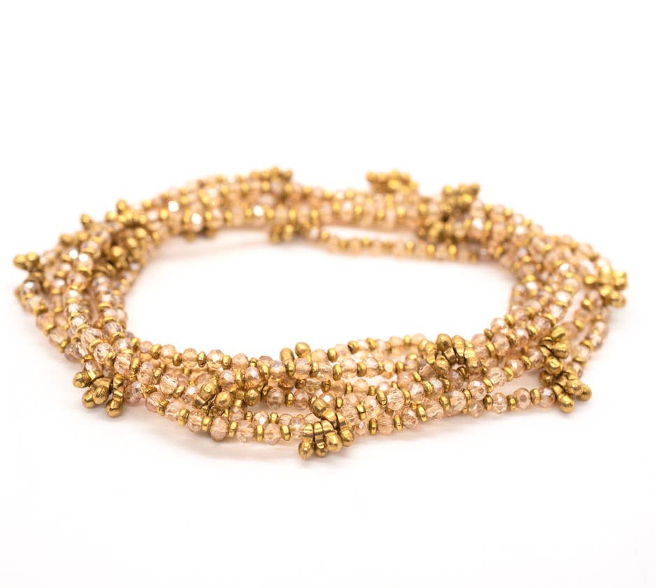 Long Beaded Droplet Necklace