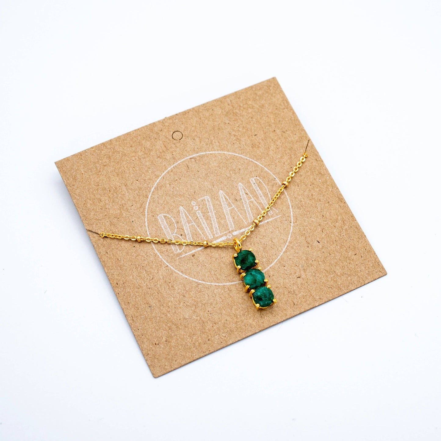 Triple Stone Prong Necklace