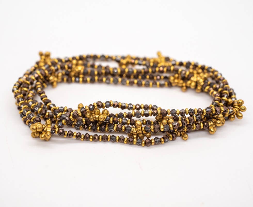 Long Beaded Droplet Necklace