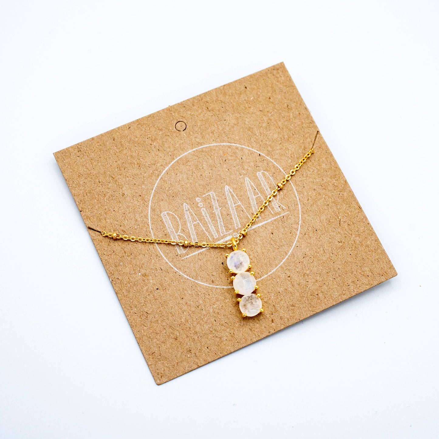 Triple Stone Prong Necklace
