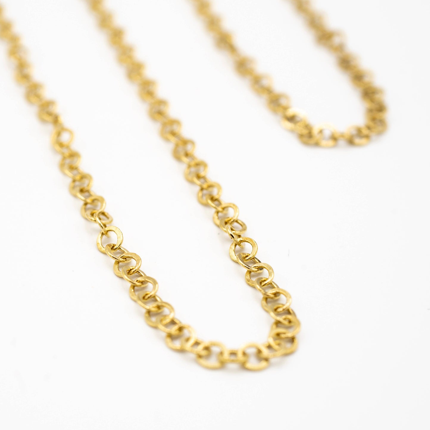 Anti Tarnish Brass Faceted Link Chain - Two Lengths!