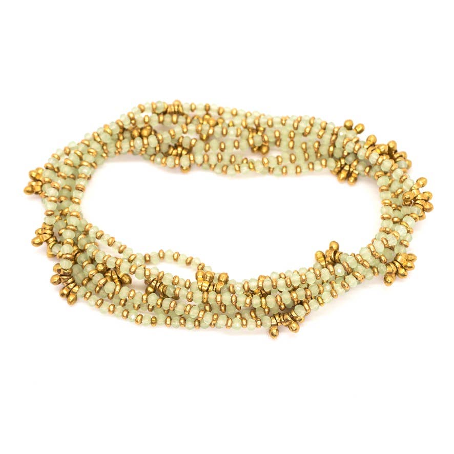 Long Beaded Droplet Necklace