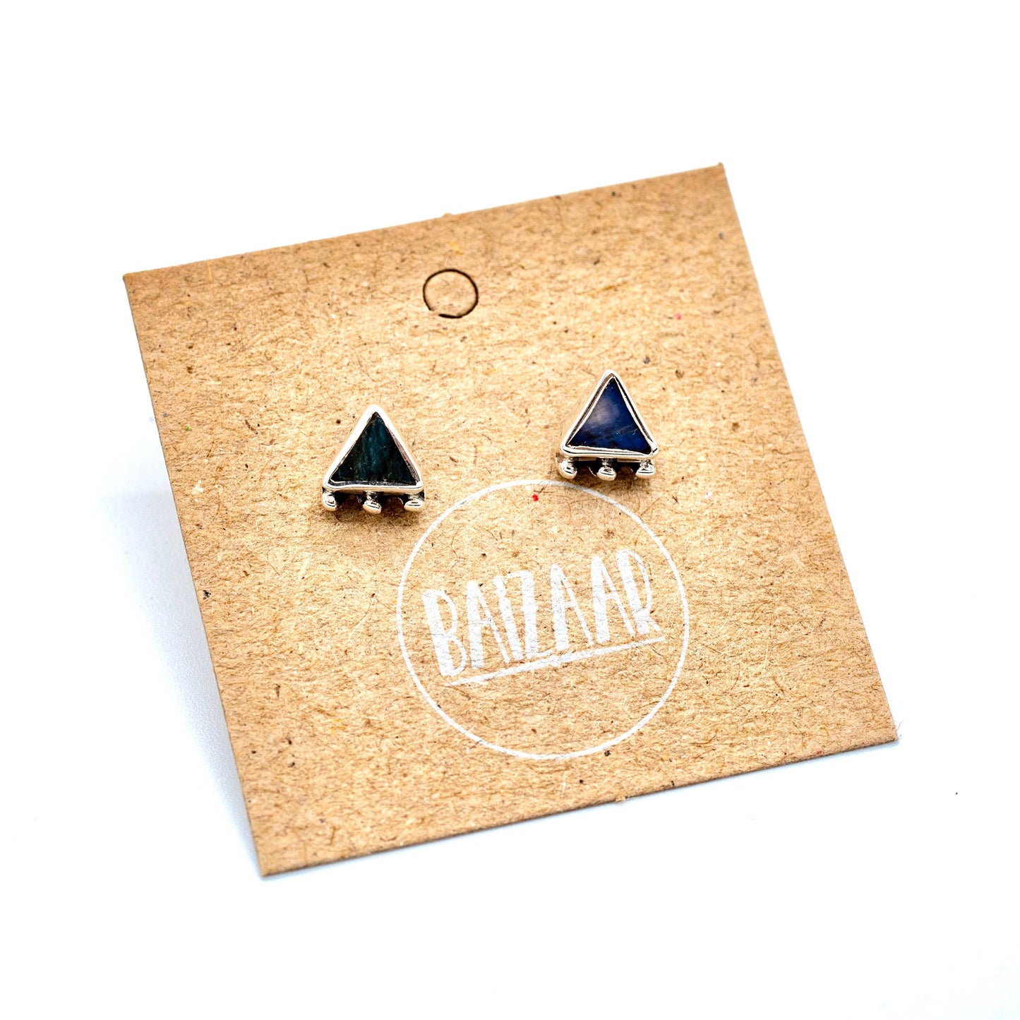 Sterling Silver Triangle Dot Stud