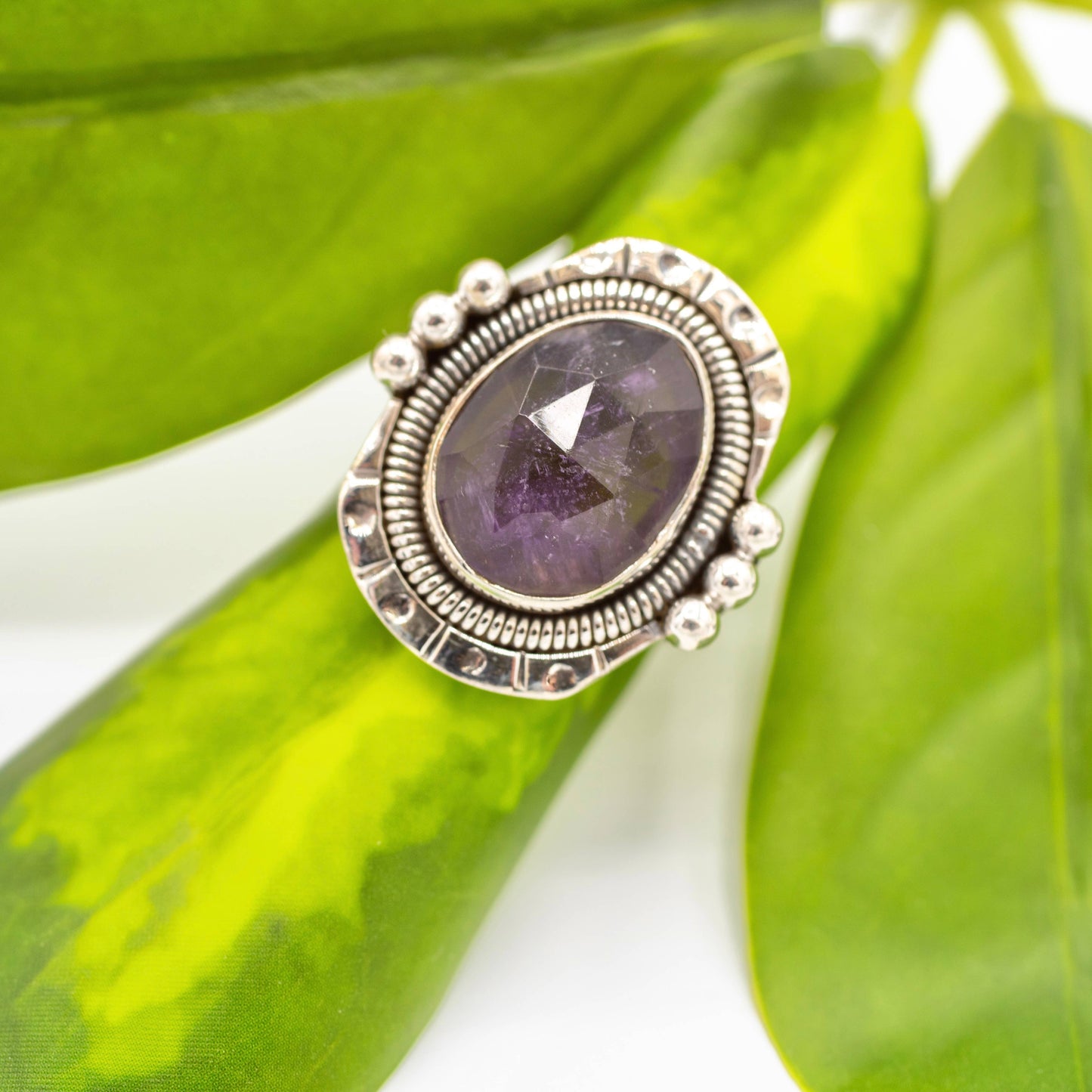 Sterling Silver Amethyst Goddess Ring