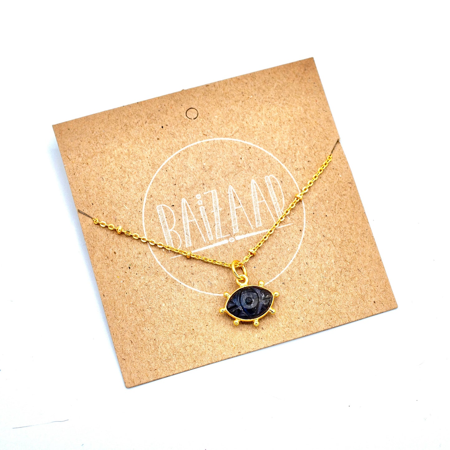 Carved Evil Eye Stone Necklace