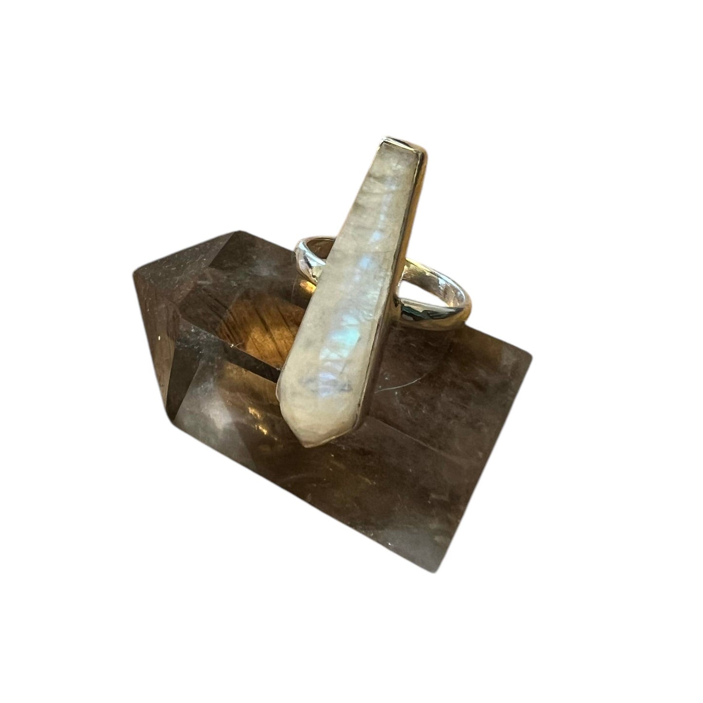 Sterling Silver Faceted Stone Point Ring