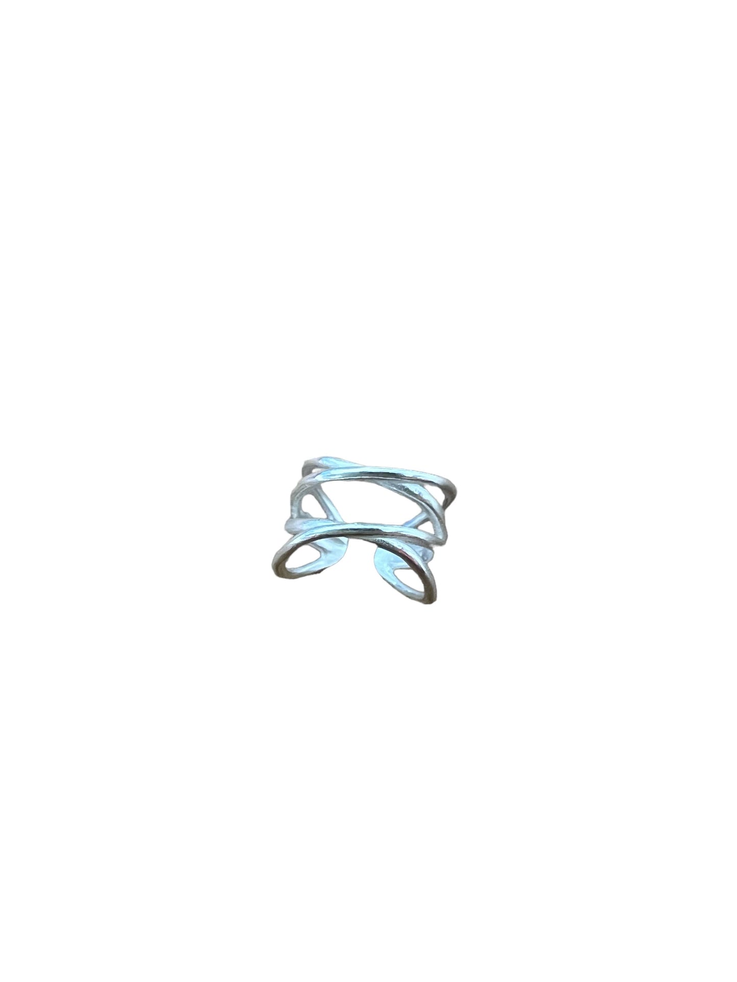 Double Cross Bar Ear Cuff - Sterling Silver & Gold