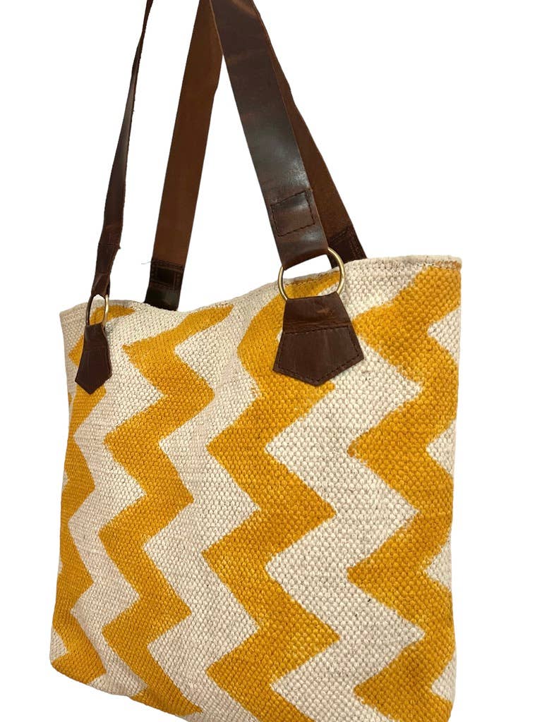 Blockprint Zig Zag Shoulder Bag