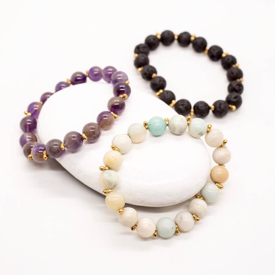 Beaded Stone Nugget Bracelet