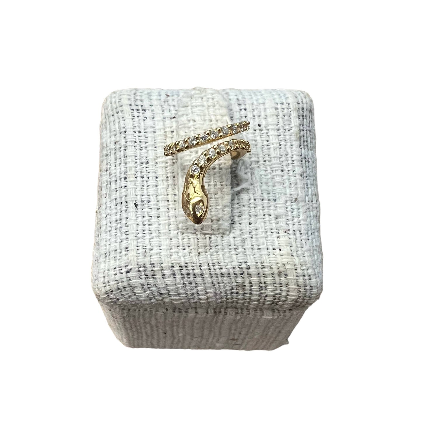 Snake Crystal Ear Cuff - Sterling Silver & Gold