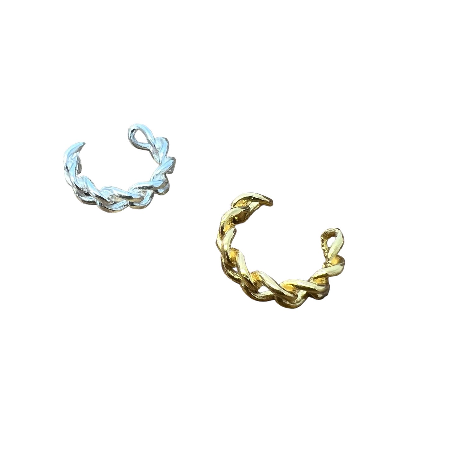 Chainlink Ear Cuff - Sterling Silver & Gold