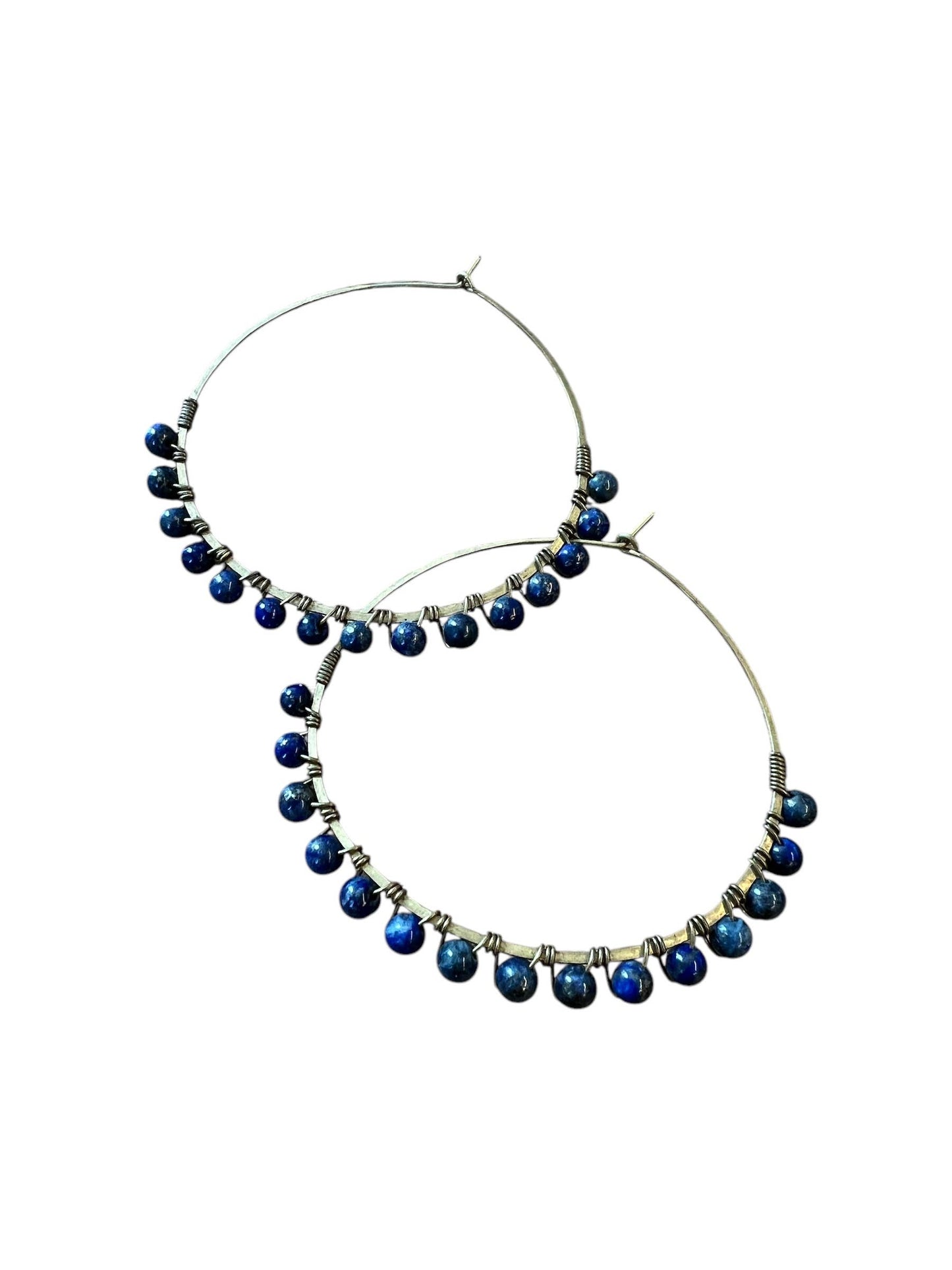 Brass Natural Stone Hoop Earring - Closeout Sale! 