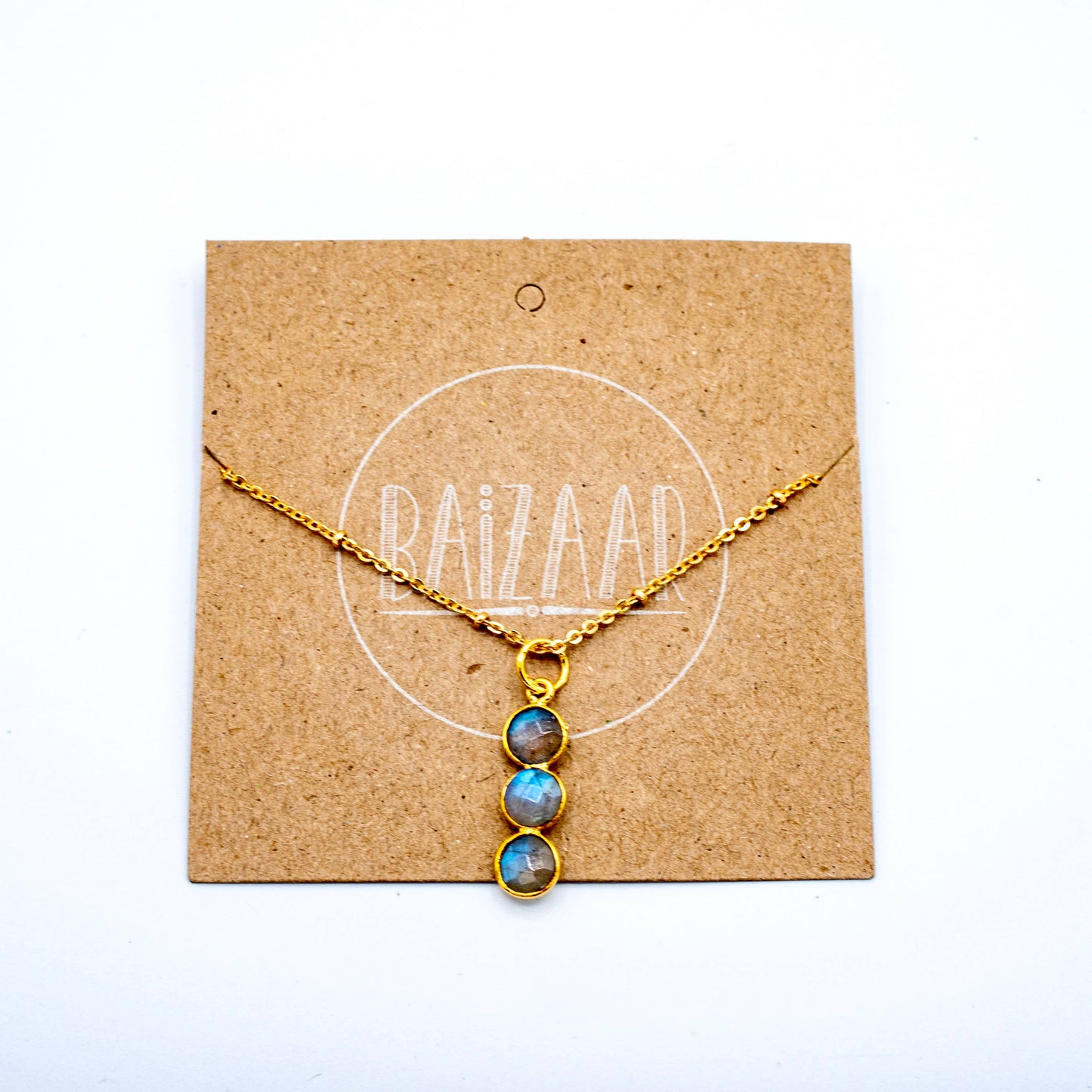 Faceted Triple Stone Necklace