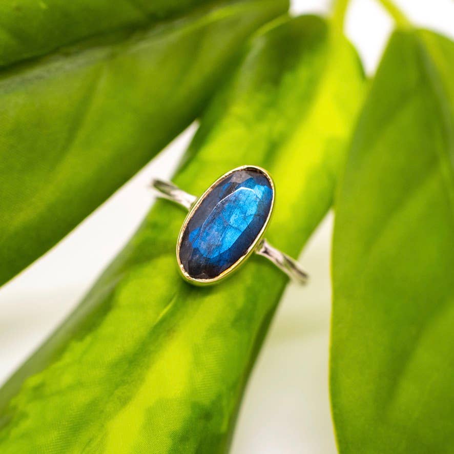 Sterling Silver Ring with Brass Accent